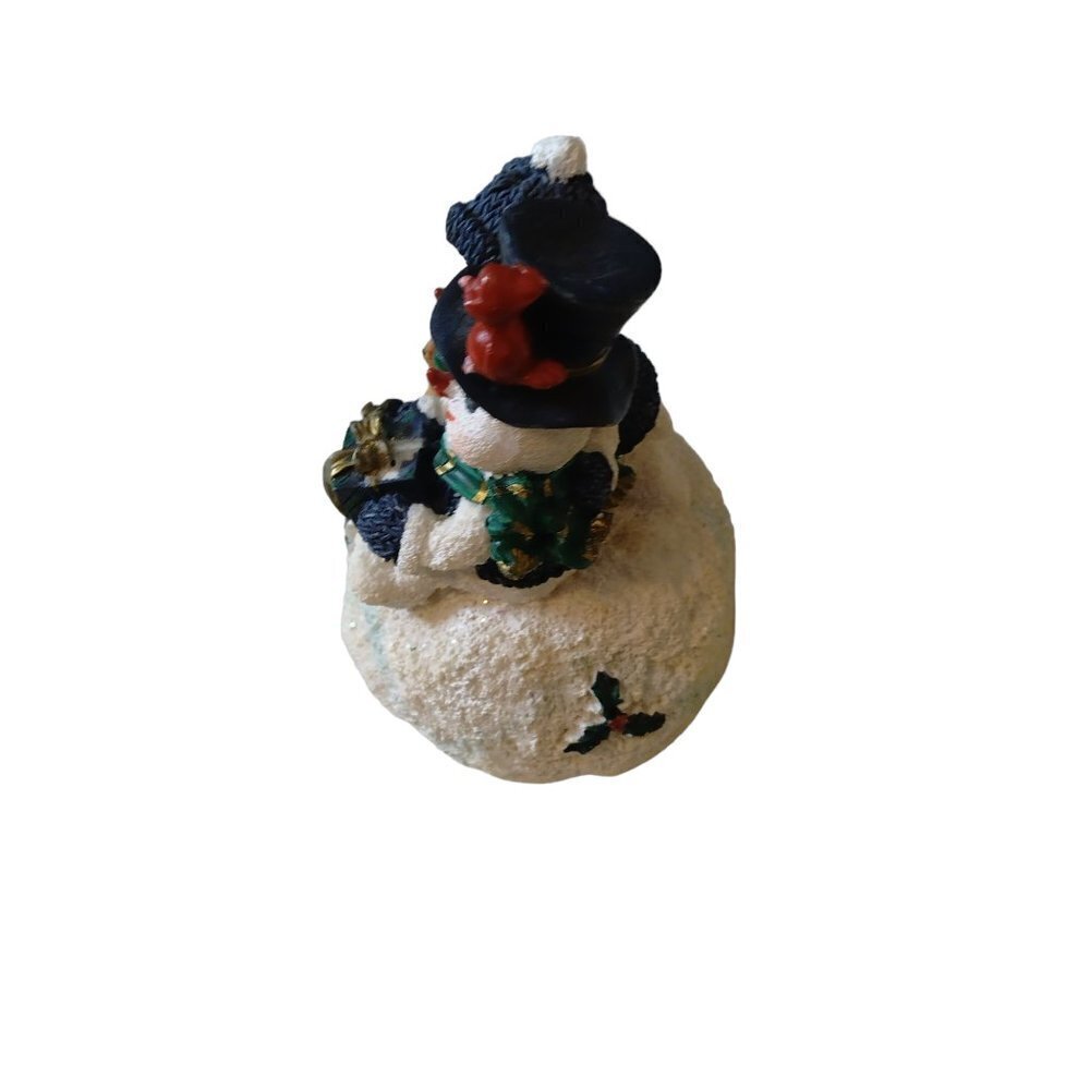 SNOWMAN VINTAGE ROTATING WIND UP MUSIC BOX CHRISTMAS JOY TO THE WORLD CB2 - Picture 2 of 5